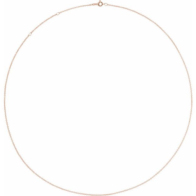 18K Rose 1 mm Cable 18' Chain
