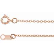 14K Rose 1 mm Cable 20' Chain