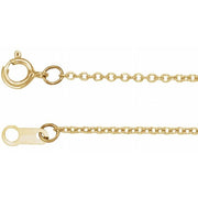 14K Yellow 1 mm Cable 15' Chain