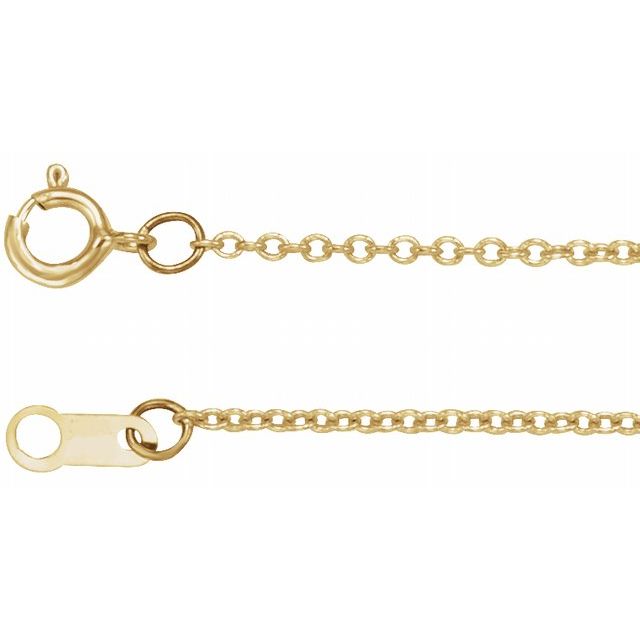 18K Yellow 1 mm Cable 20' Chain