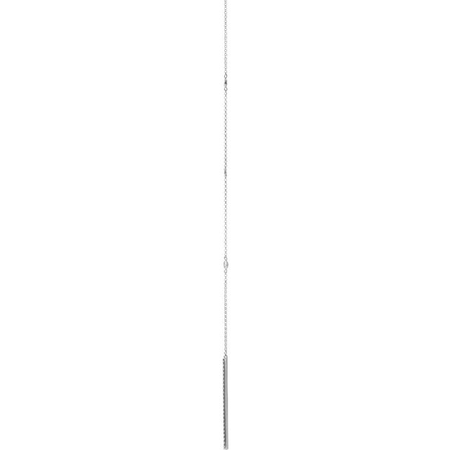 14K White 1/3 CTW Natural Diamond Bar 15-17' Y Necklace