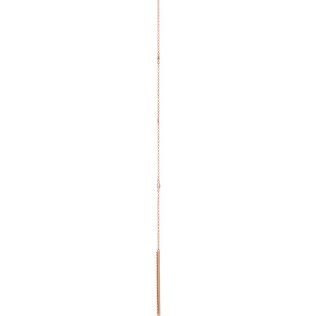 14K Rose 1/3 CTW Natural Diamond Bar 15-17' Y Necklace
