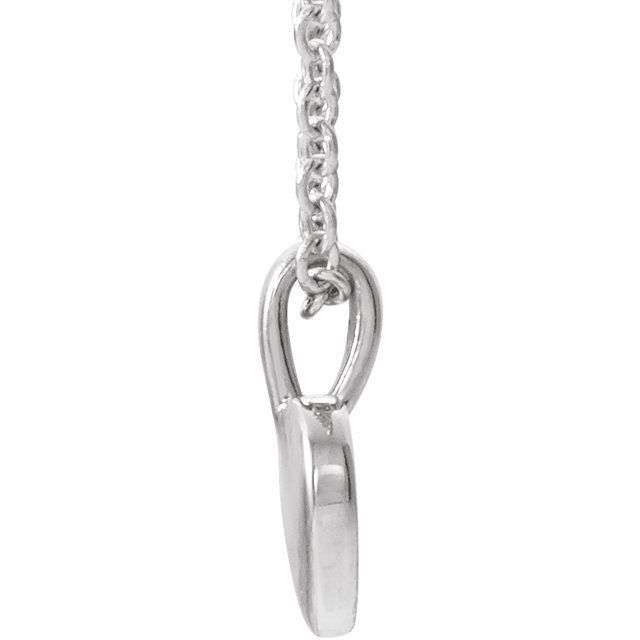 Sterling Silver .01 CT Natural Diamond Youth Heart 16' Necklace