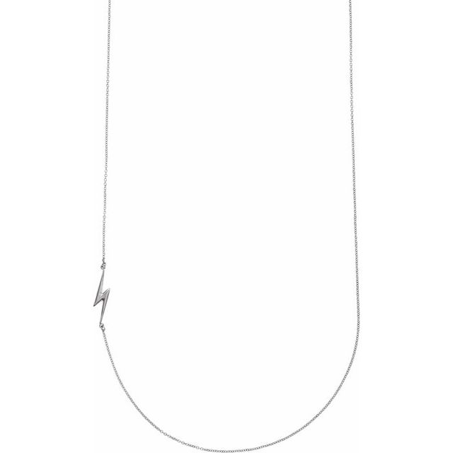 Sterling Silver Lightning Bolt 16' Necklace