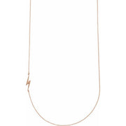 14K Rose Lightning Bolt 18' Necklace