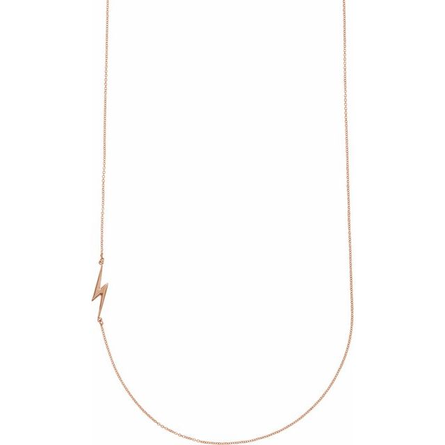 14K Rose Lightning Bolt 18' Necklace