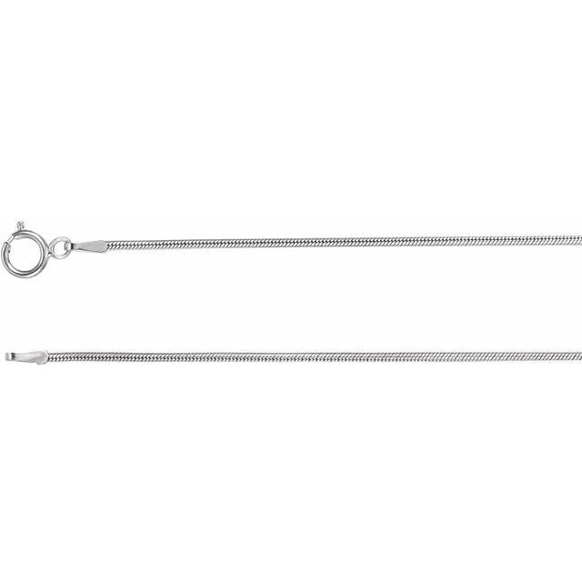 14K White 1 mm Snake 7' Chain
