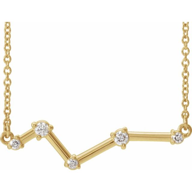 14K Yellow 1/10 CTW Natural Diamond Constellation 18' Necklace