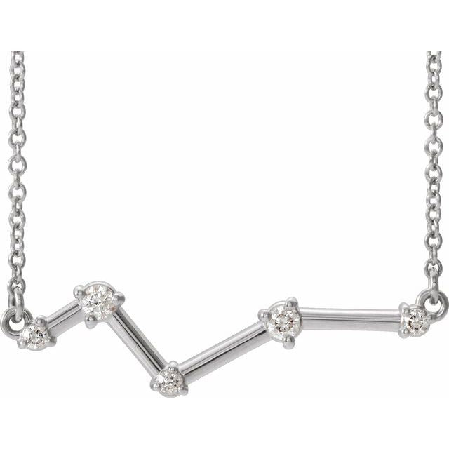 14K White 1/10 CTW Natural Diamond Constellation 18' Necklace