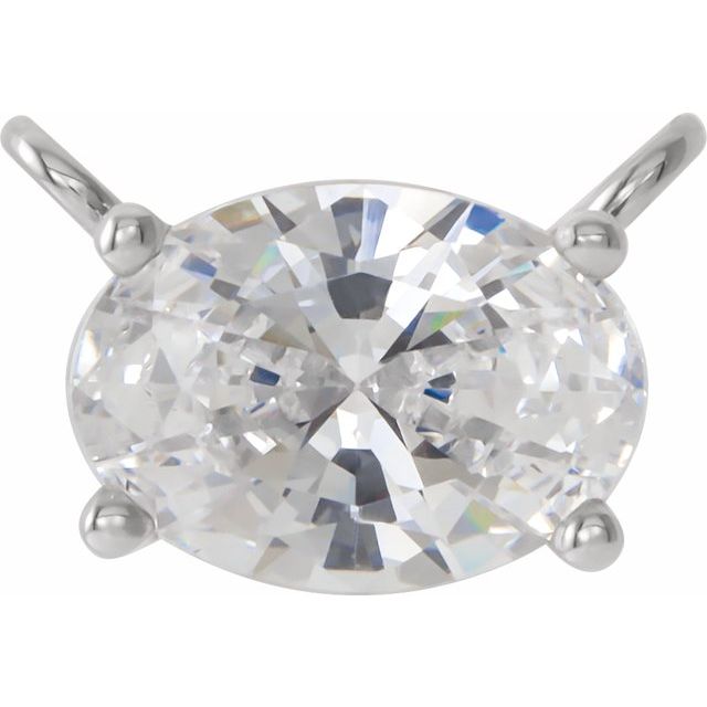 14K White 1 CT Lab-Grown Diamond Necklace Center