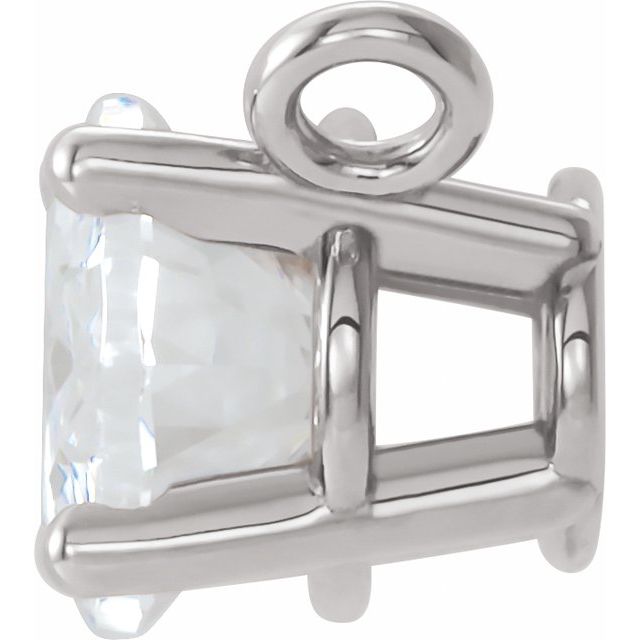 14K White 1 CT Lab-Grown Diamond Necklace Center
