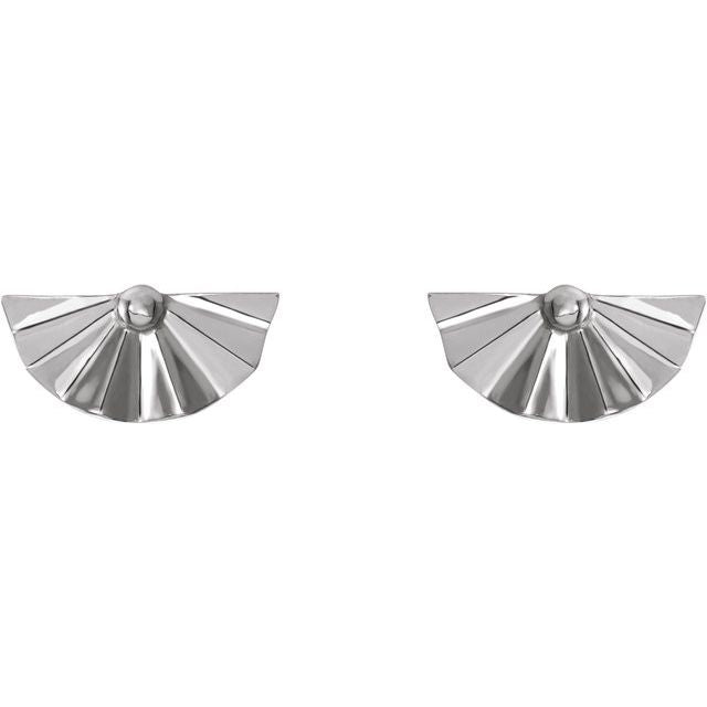 14K White Geometric Earrings
