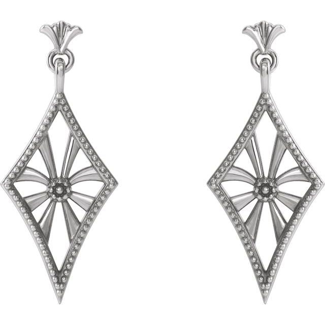 Sterling Silver Vintage-Inspired Dangle Earrings