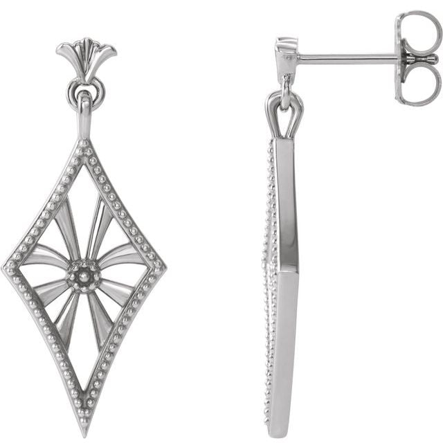 Sterling Silver Vintage-Inspired Dangle Earrings