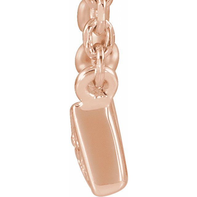 14K Rose .05 CTW Natural Diamond Bar 18' Necklace