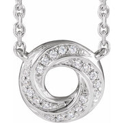 14K White .06 CTW Natural Diamond Geometric 18' Necklace