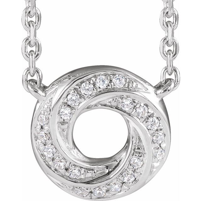 14K White .06 CTW Natural Diamond Geometric 18' Necklace