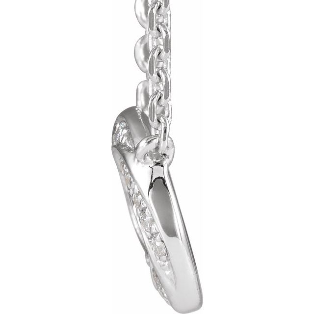 14K White .06 CTW Natural Diamond Geometric 18' Necklace