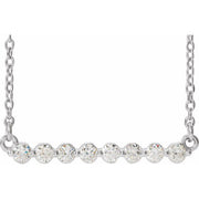14K White 1/4 CTW Lab-Grown Diamond Bar 18' Necklace