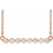 14K Rose 1/4 CTW Natural Diamond Bar 16' Necklace