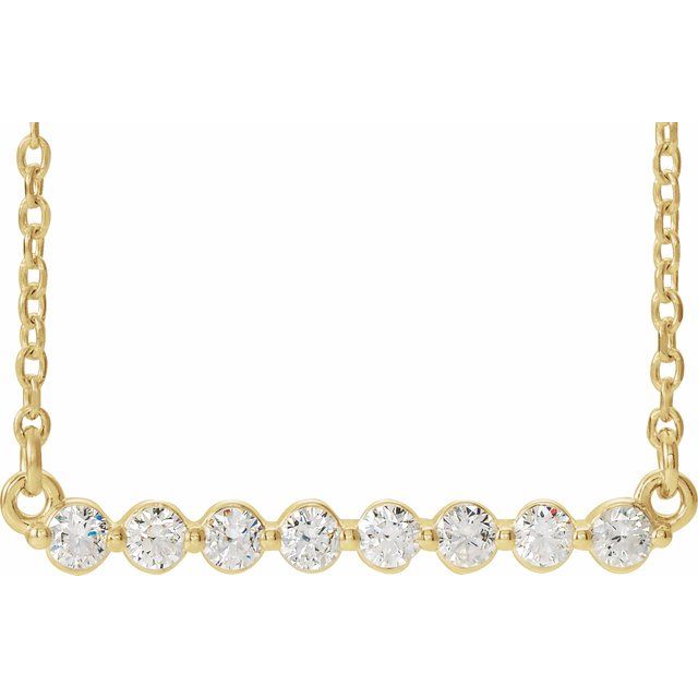 14K Yellow 1/4 CTW Lab-Grown Diamond Bar 18' Necklace