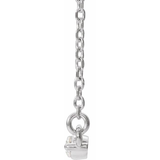 14K White 1/4 CTW Lab-Grown Diamond Bar 18' Necklace