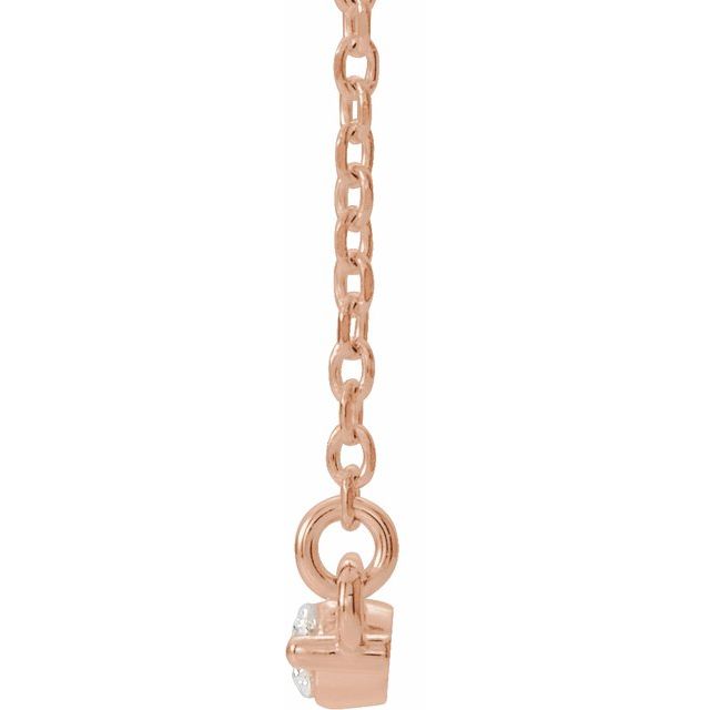 14K Rose 1/4 CTW Natural Diamond Bar 16' Necklace