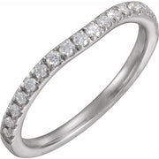 14K White 1/4 CTW Natural Diamond French-Set Matching Band