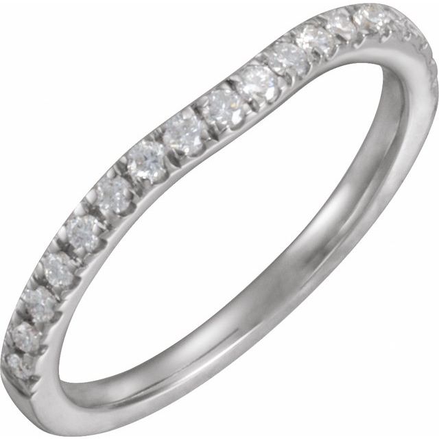 14K White 1/4 CTW Natural Diamond French-Set Matching Band