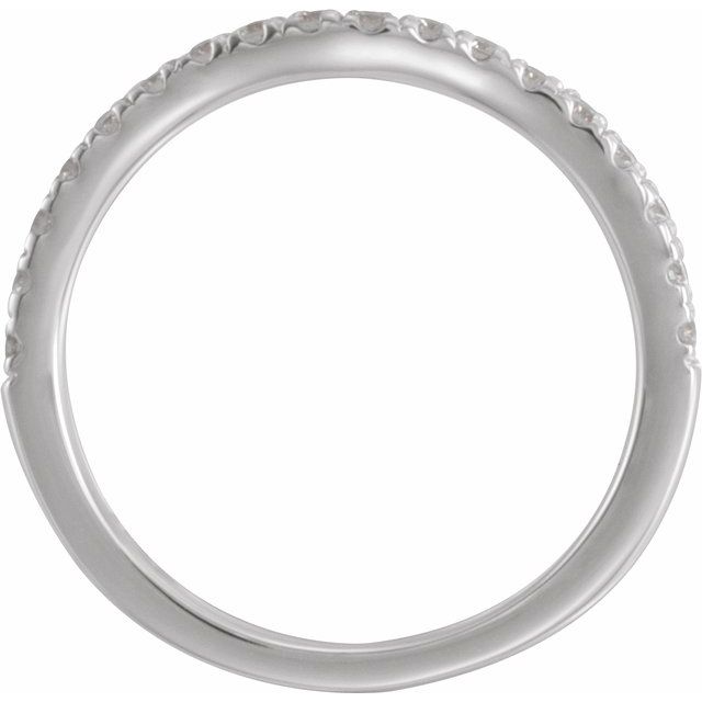 14K White 1/4 CTW Natural Diamond French-Set Matching Band