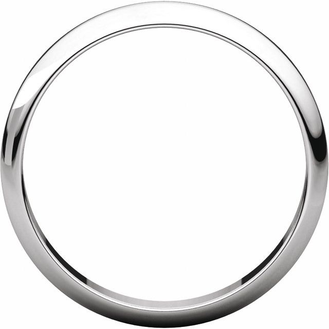 18k White 3.5 Mm Half Round Band Size 11