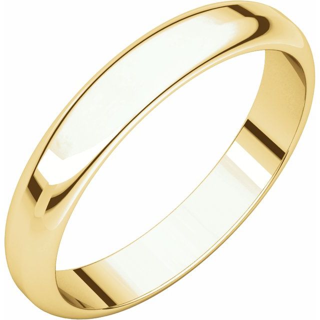 14k Yellow 3.5 Mm Half Round Band Size 4.5