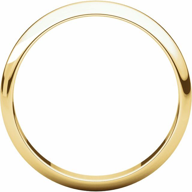 14k Yellow 3.5 Mm Half Round Band Size 4.5