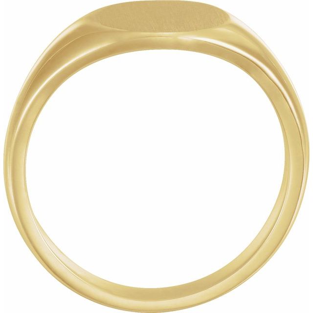 14k Yellow 12.5x10.5 Mm Oval Signet Ring