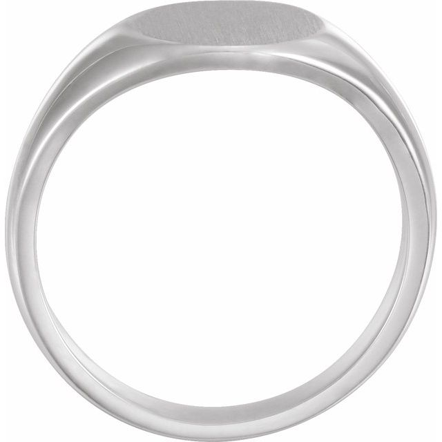 Sterling Silver 12.5x10.5 Mm Oval Signet Ring
