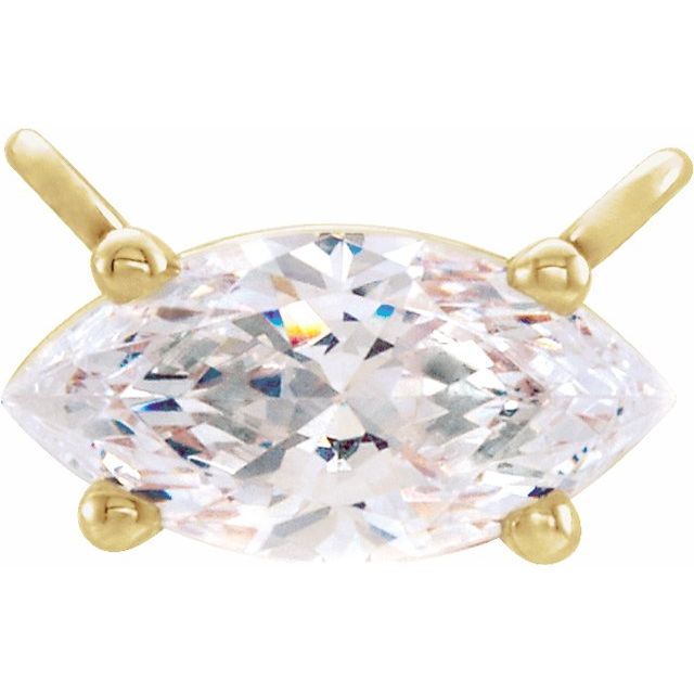 14K Yellow 3/4 CT Lab-Grown Diamond Necklace Center