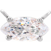 14K White 3/4 CT Lab-Grown Diamond Necklace Center