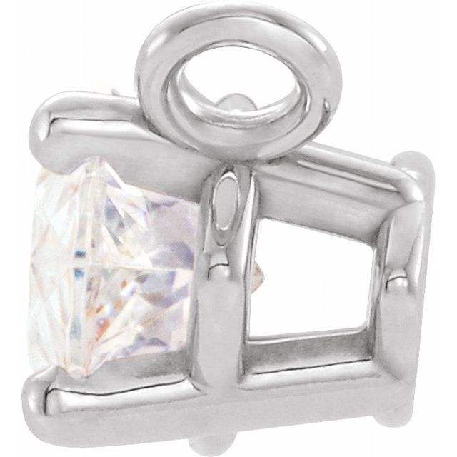 14K White 1/2 CT Lab-Grown Diamond Necklace Center