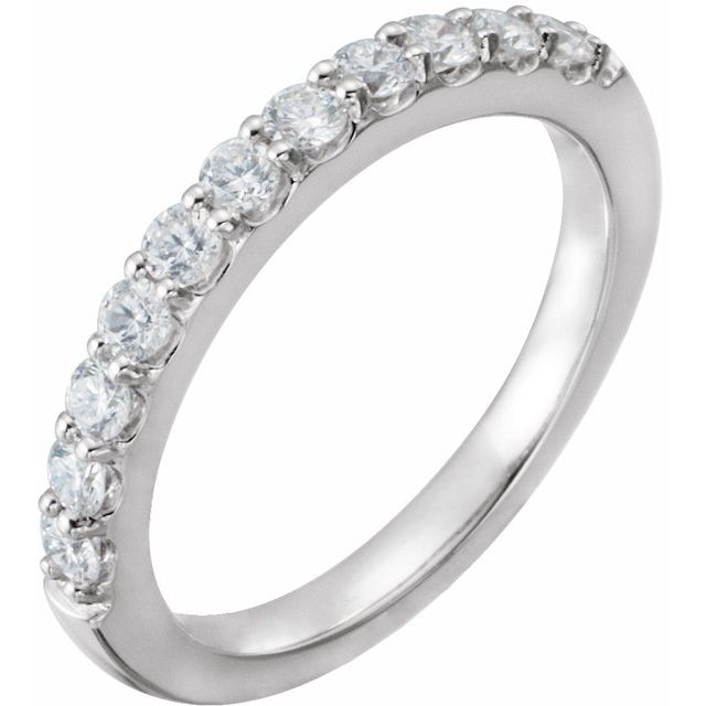 14K White 1/2 CTW Natural Diamond Matching Band