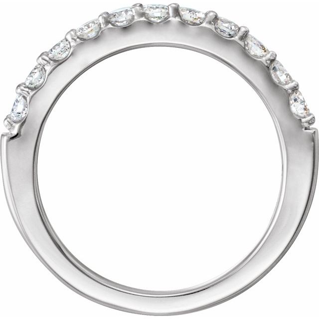 14K White 1/2 CTW Natural Diamond Matching Band