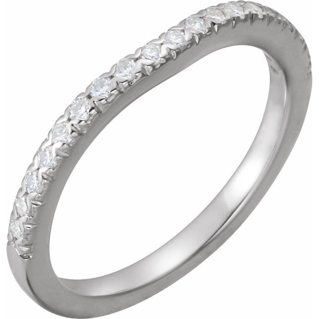 14K White 1/4 CTW Natural Diamond French-Set Band