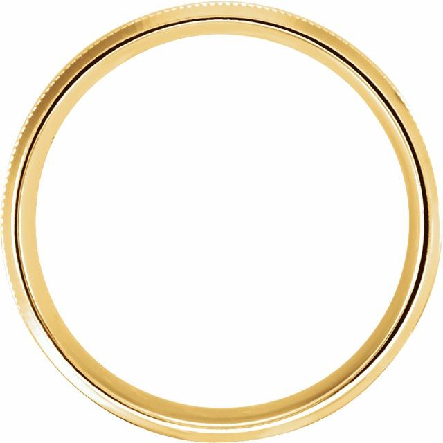 18k Yellow 6 Mm Beveled-edge Band With Milgrain Size 10.5
