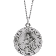 Sterling Silver 18 mm Round Scapular 18' Necklace