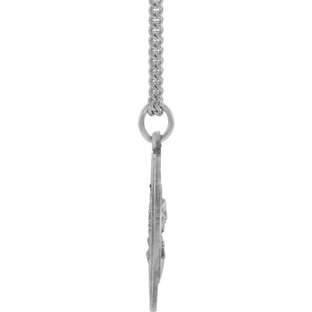 Sterling Silver 25 mm Round Scapular 18' Necklace