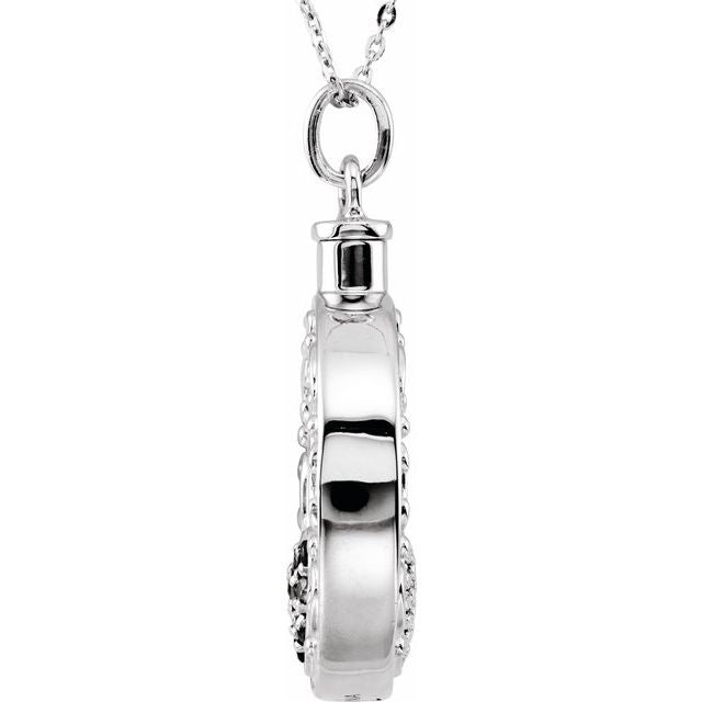 Sterling Silver Celebration of Life Heart Ash Holder 18' Necklace