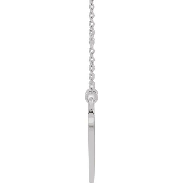 14K White Engravable Famly Heart 18' Necklace