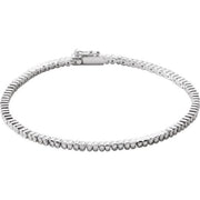 14K White 1 CTW Natural Diamond Line 7' Bracelet