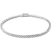 14K White 2 CTW Natural Diamond Line 7' Bracelet
