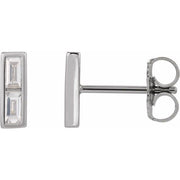 14K White 1/4 CTW Natural Diamond Bar Earrings