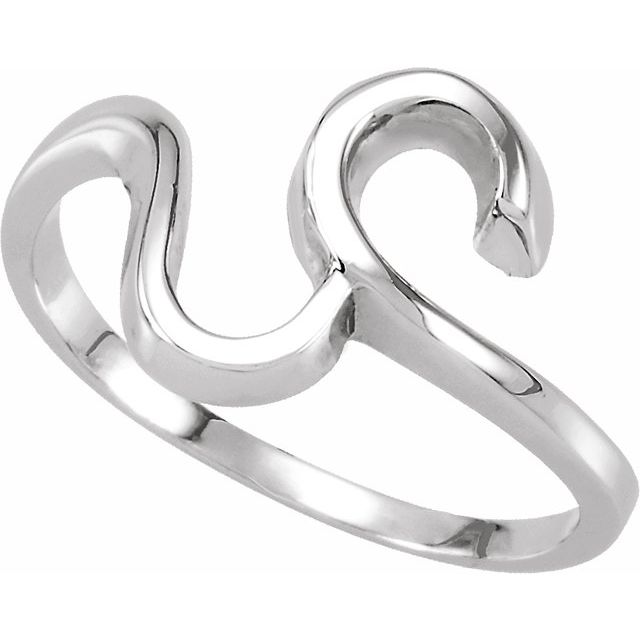 14K White Freeform Ring